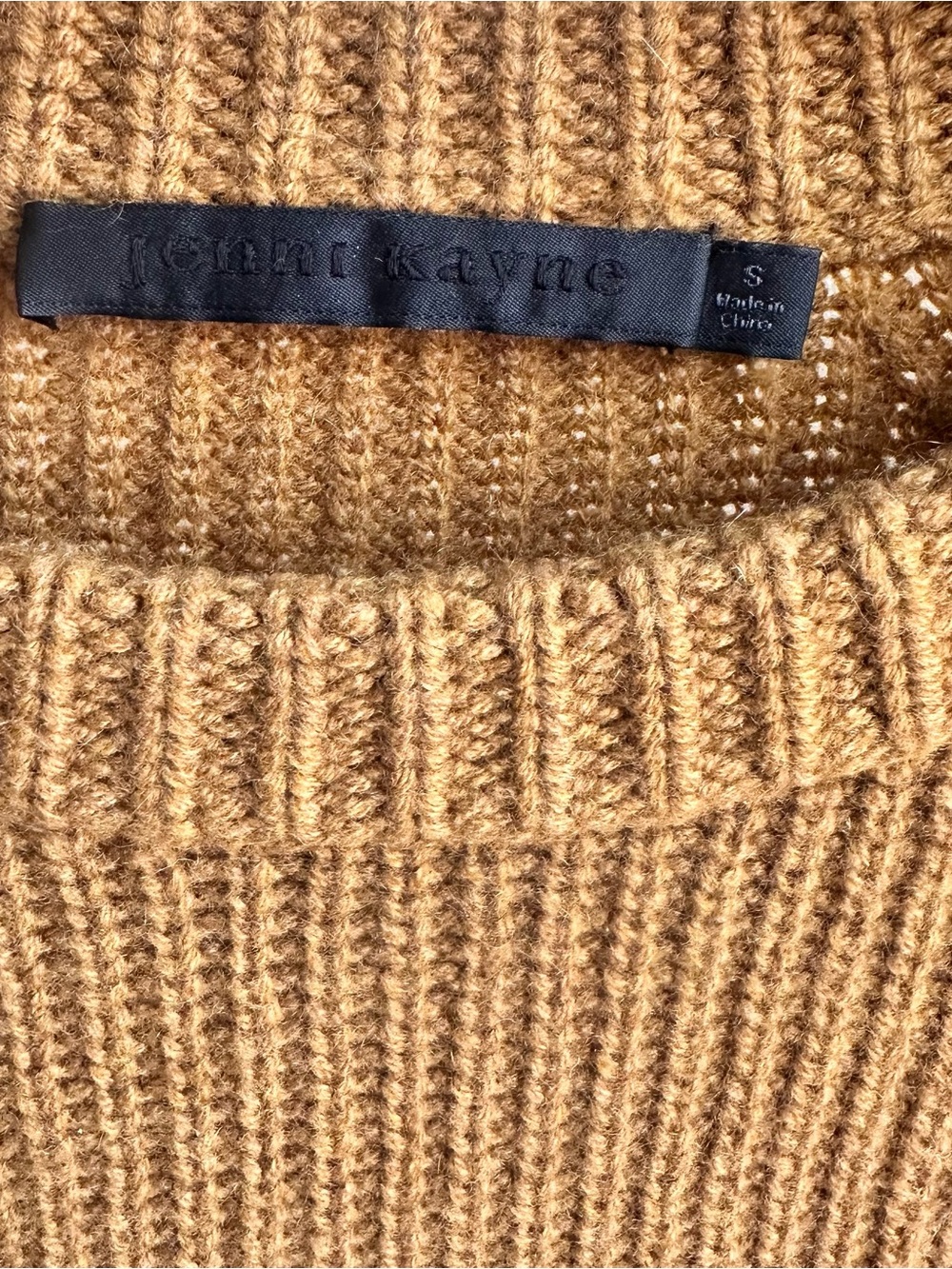 Jenni Kayne Women's Cashmere Fisherman Sweater mustard yellow Size S - Picture 6 of 9
